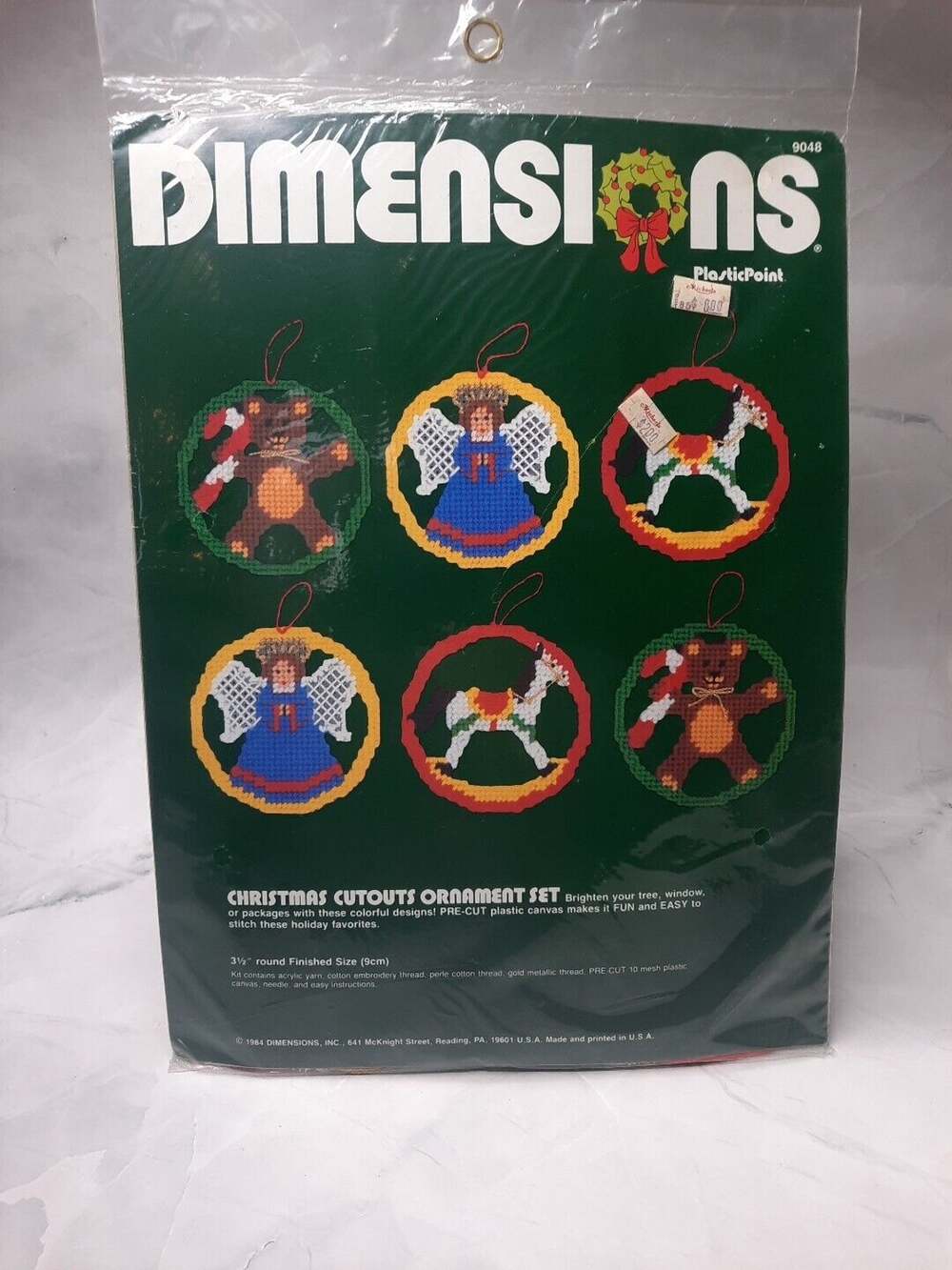 Vintage Dimensions Plastic Canvas Christmas Cutout Ornament Set 9048